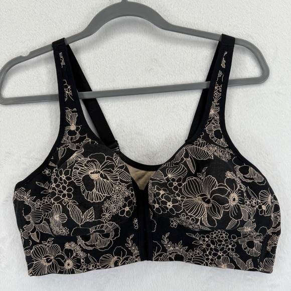 Catherines Intimates 44D Floral Print Front Closure Wire Free Comfort Bra - Picture 1 of 6